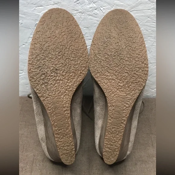 Lauren Ralph Lauren Denver Women's Chukka Tan Brown Suede Leather Wedge Size 9B - Picture 2 of 16